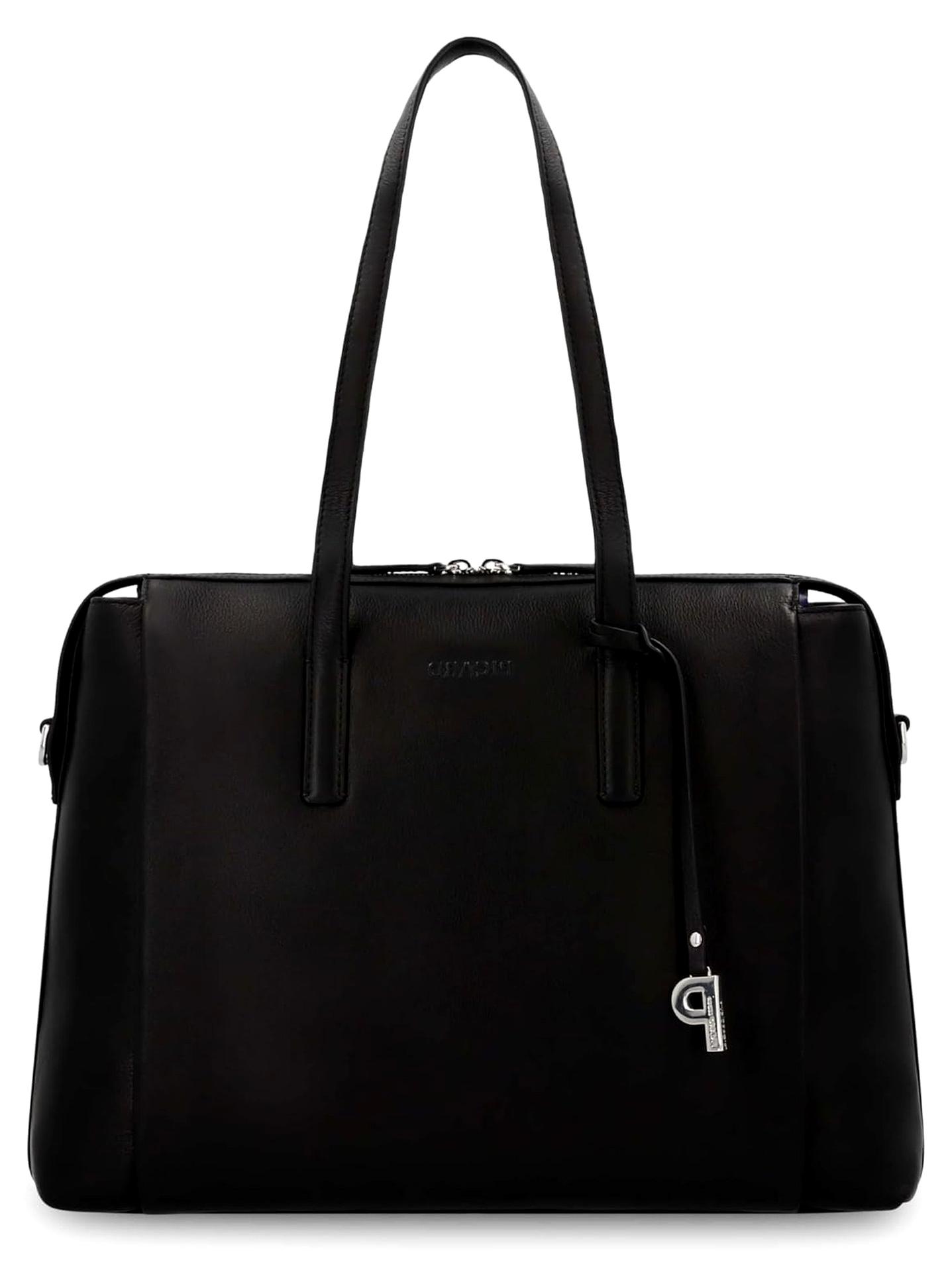 Damen Shopper Bali aus Rindsleder in Schwarz, Maße: 28x37x13 cm