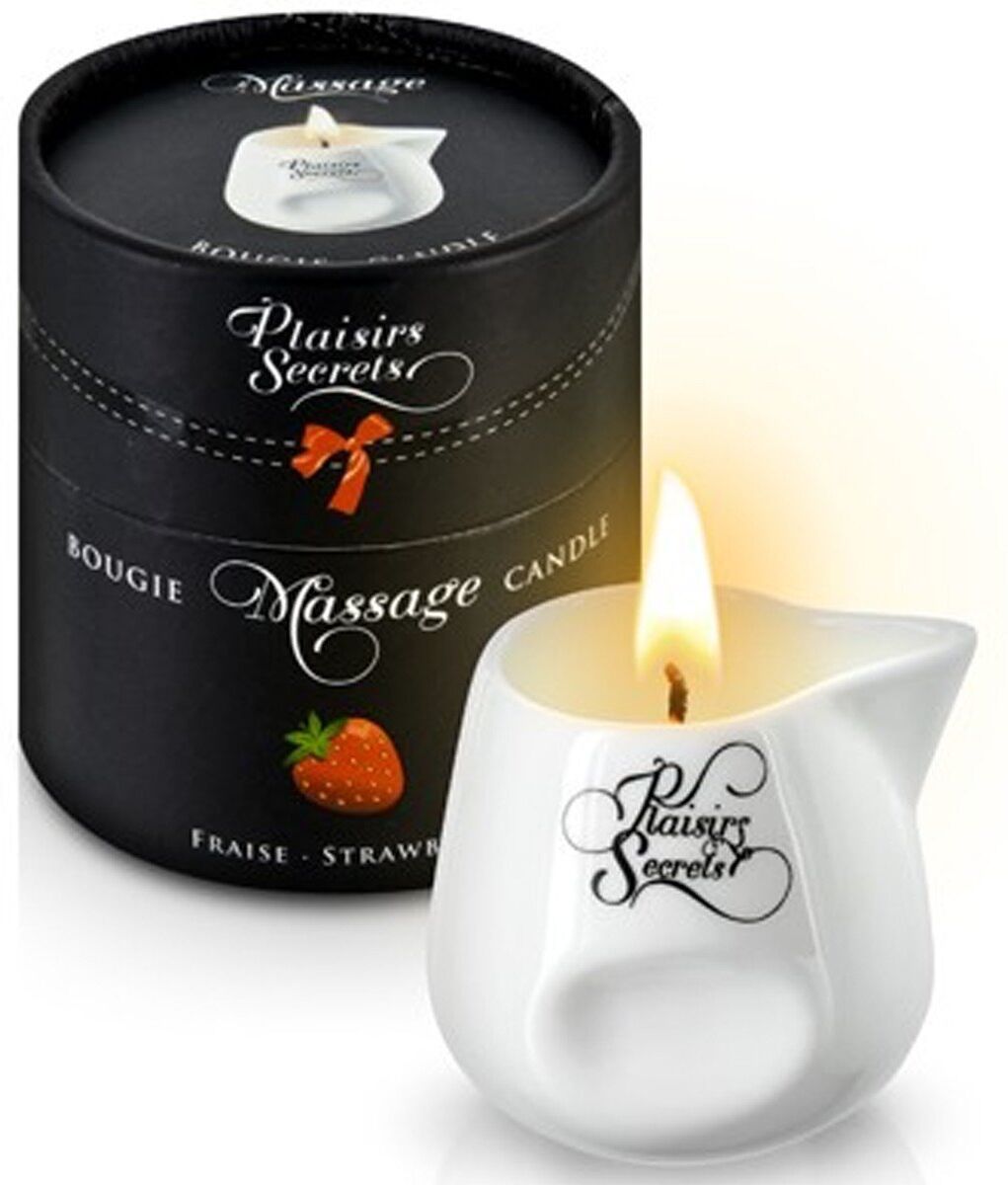Plaisirs Secrets Bougie de massage fraise 80ml