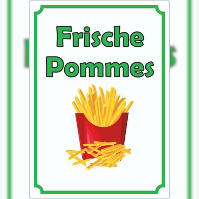 HB-Druck Frische Pommes Frites Aufkleber Hochkant A1 (594x841mm)