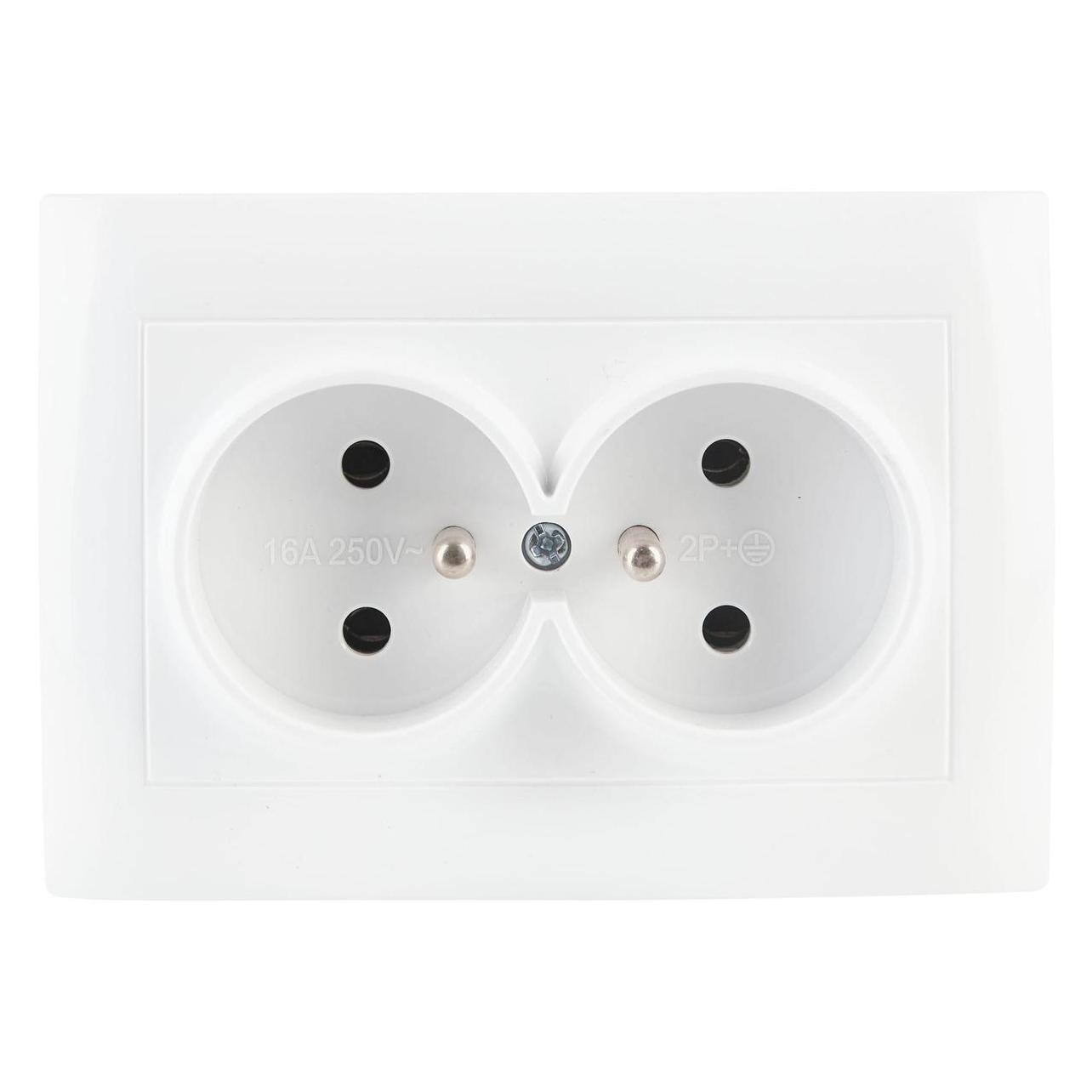 VCX WESA LC 16 Doppelsteckdose mit Erdung, weiss (2x, CEE 7/3) (64863489)