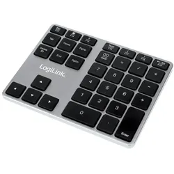 LogiLink ID0187 Numerische Tastatur Universal Bluetooth Aluminium, Schwarz