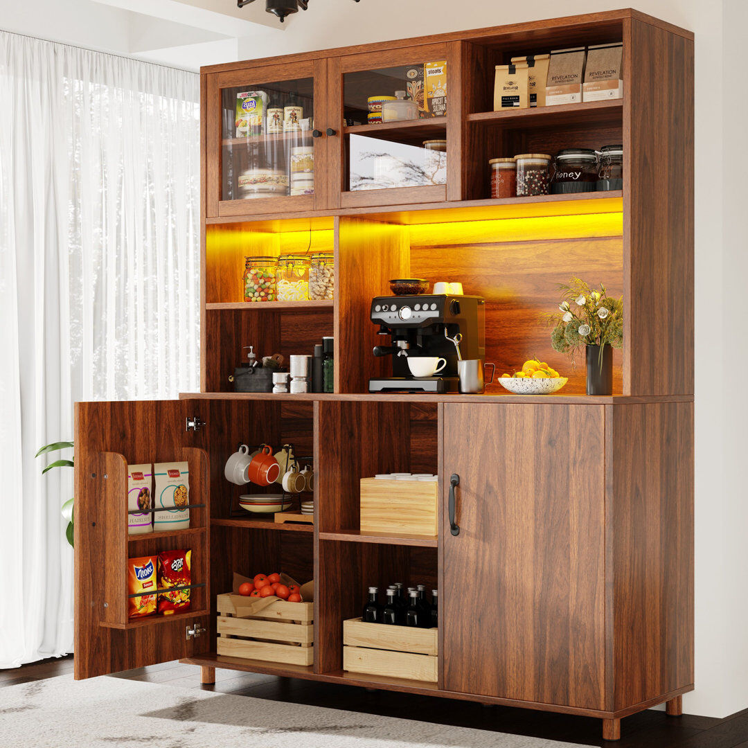 Brayden Studio 185cm Kitchen Pantry Brown 185cm H X 140cm W X 40cm D