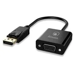 Atlantis Land A04-DP VGA Videokabel und Adapter 0,2 m VGA (D-Sub) DisplayPort Schwarz (DisplayPort), Video Adapter, Schwarz