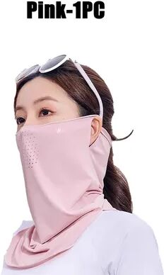 Perfect Picks Market Ice Silk UV Protection Face Mask For Cycling, Hiking & Summer Outdoor Wear pink
