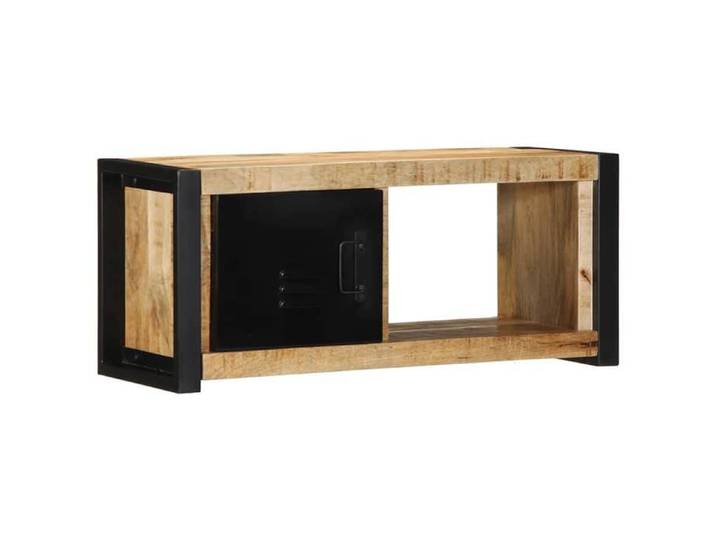 Meuble TV 80x30x35 cm bois massif de manguier brut banc tv meuble hifi centre de divertissement buffet tv meuble 4013595