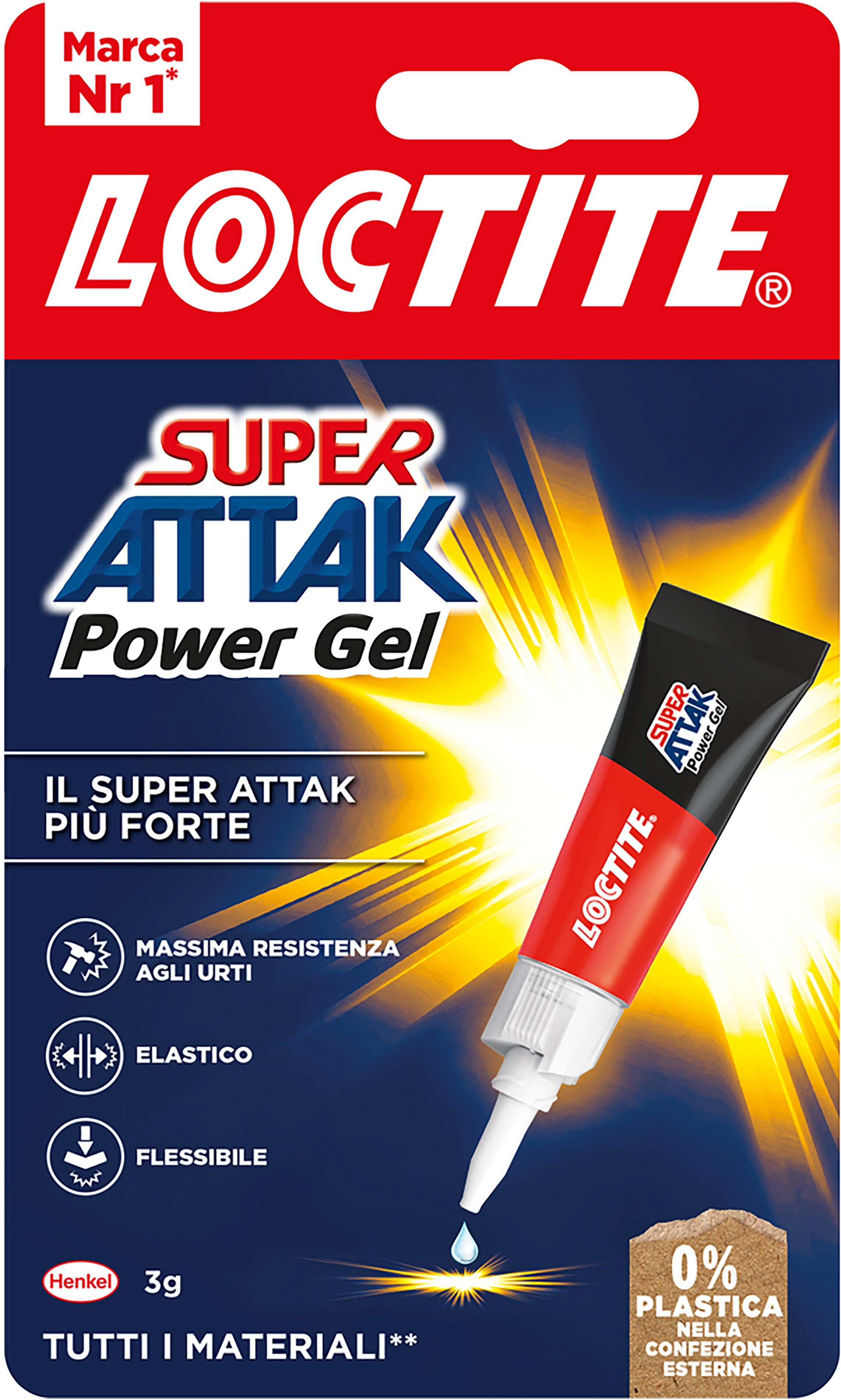 Loctite COLLA  SUPER ATTAK POWER GEL 3 g MULTIMATERIALE