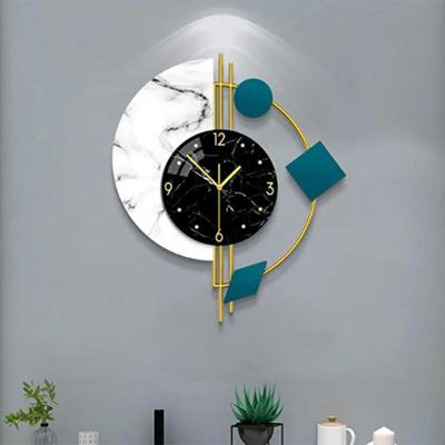 Inspired Living Modern Silent Wall Clock Creative Semicircle Marble Wall Clock For Elegant Home Decor Modern Silent Wall Clock Creative Semicircle Marble Wall Clock For Elegant Home Decor