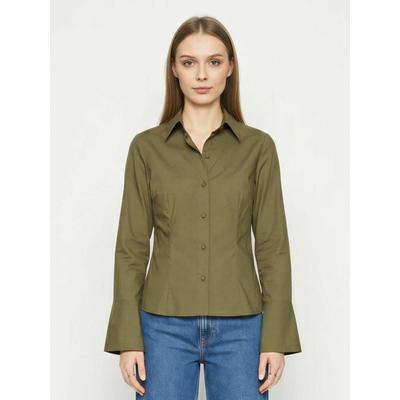 Hemdbluse ITS MAY "ITS MAY Shirt Andrea", Damen, Gr. S, grün, Obermaterial: 100% Baumwolle, Blusen Hemdbluse