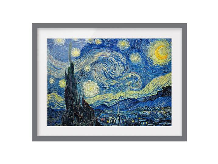 Bild Sternennacht III Teilmassivholz Kiefer, matt lackiert Blau 70 x 50cm