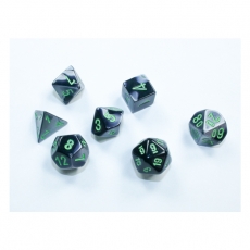 Chessex Würfel - MINI Gemini Black-Grey/green (7-Mini-Würfelset) 292762