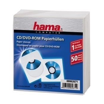 Hama CD-ROM Paper Sleeves 50, White 00062671
