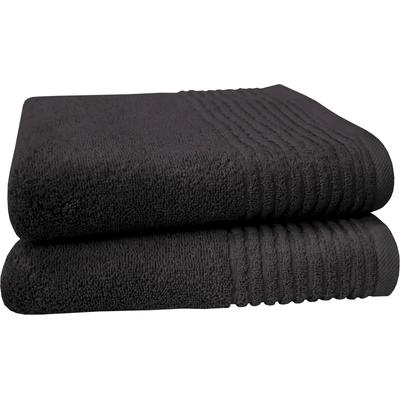 Handtücher DYCKHOFF "Handtuch-Set BRILLANT 2-tlg., Baumwolle, 50x100 cm", schwarz, B:50cm L:100cm, Frottier, Baumwolle, Handtücher, Baumwolle