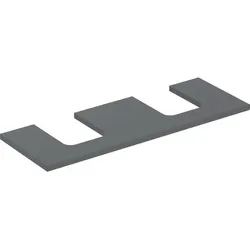 Geberit ONE Waschtischplatte mit Ausschnitt, lava matt, 133,8 x 47,3 cm, Höhe 3,2 cm, für Aufsatzwaschtisch Schalenform