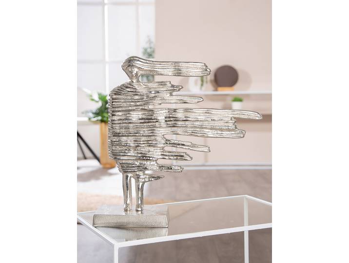 Skulptur Verwehung 36 x 38 x 10cm Silber