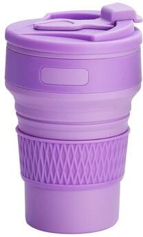 Uplifted Trends Collapsible Travel Cup Silicone Folding Cup For Camping Coffee And Daily Carry purple