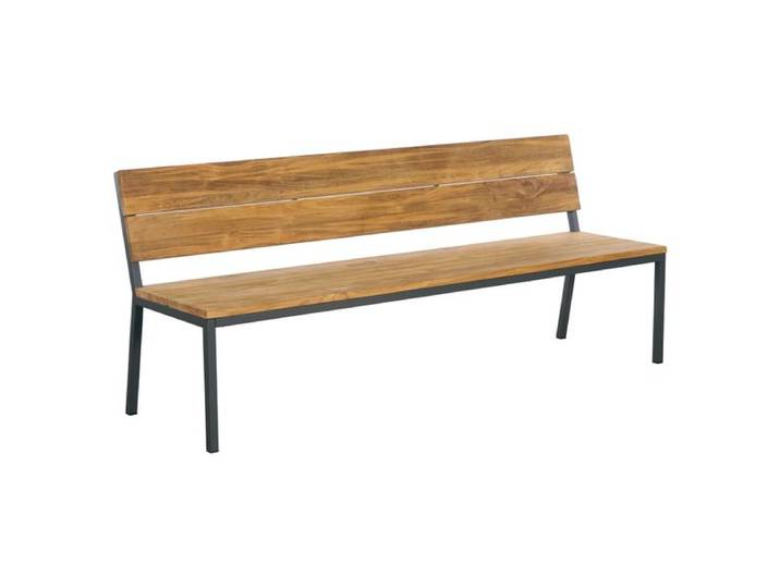OUTLIV. Kobe Gartenbank 200cm Edelstahl/Teak recycelt