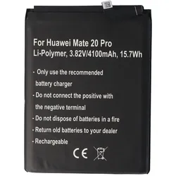 AccuCell Akku passend für Huawei Mate 20 Pro, Huawei P30 Pro Li-Polymer, 3,82V, 4100mAh, 15,7Wh, built-in, ohne Werkzeug