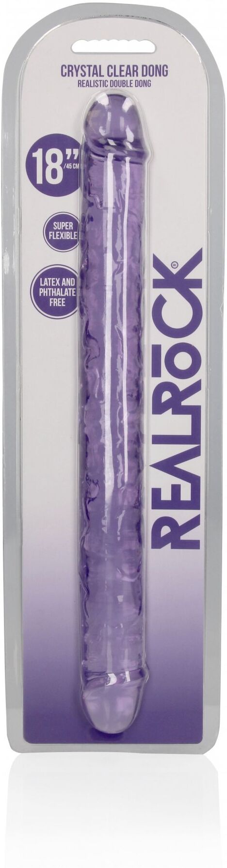 RealRock Double Dong Realiste Jelly - 45 cm - Purple