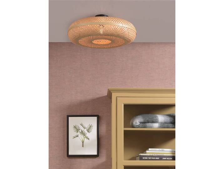 Deckenleuchte Palawan Ø 60cm Beige/Beige Material: Massivholz Oberfläche Holz: Beschichtet Oberfläche Metall: Lackiert E27