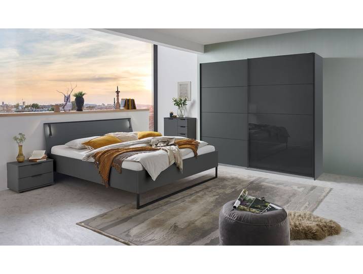 Schwebetürenschrank Tilburg 225cm Grau/Graphit