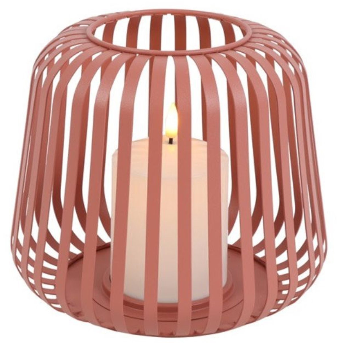Countryfield Windlicht Lydia met led kaars roze outdoor