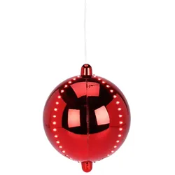WellHome - LED Weihnachtskugel mit 4 Lichtstreifen Ø15cm Rot