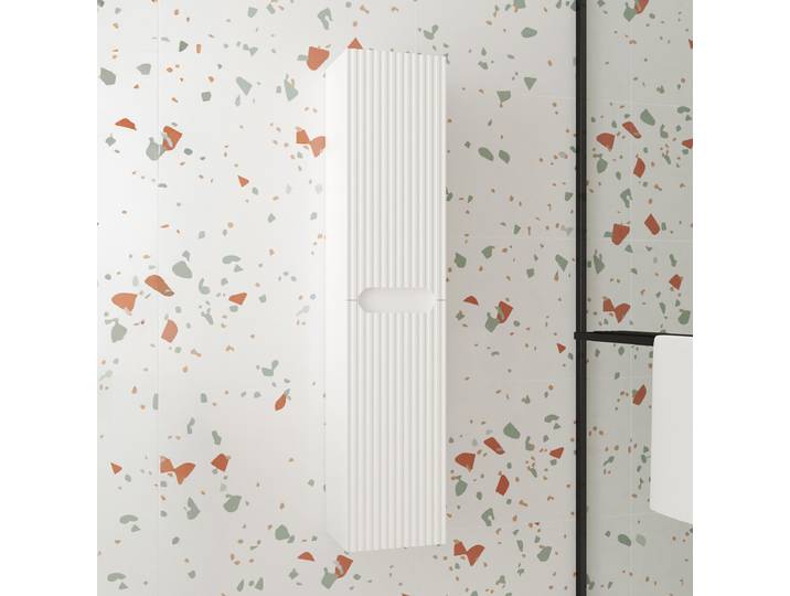 Armoire haute COLORIA montée 2 portes 22 x 120 x 26cm Blanc/Blanc