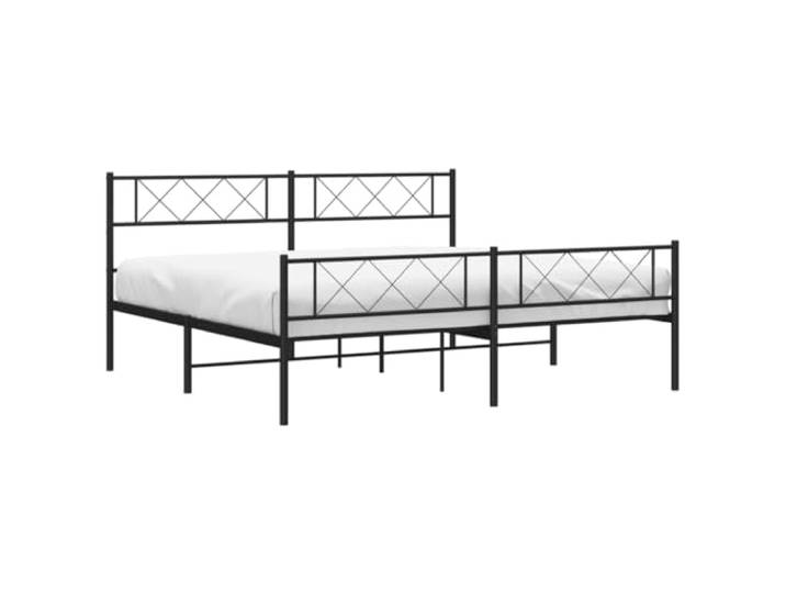 vidaXL Metallbett ohne Matratze mit Fußteil Schwarz 180x200 cm