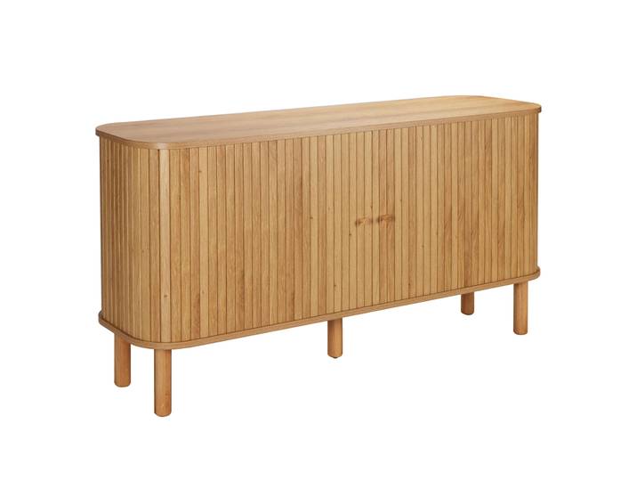 Oviala - Buffet effet bois 2 portes 140 cm style bohème