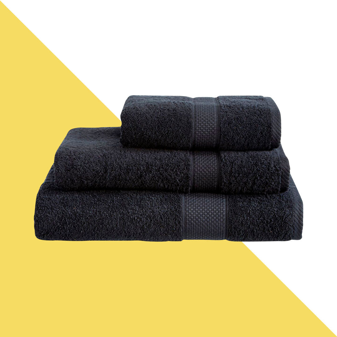 Hashtag Home Arelious Multi-Size Bale Black Bath Towel;Hand Towel;Bath Sheet