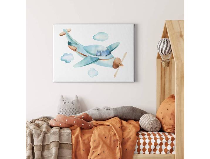 Leinwandbild Plane 70 x 50cm Grau
