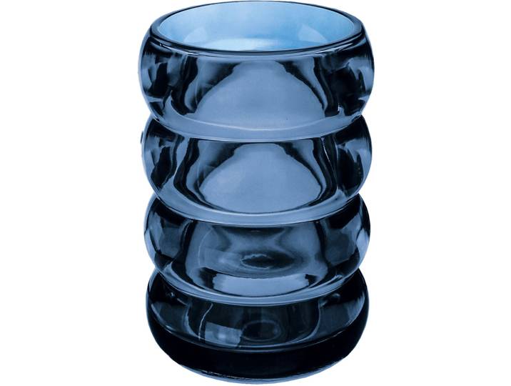Zahnputzbecher KLEINE WOLKE Verro , blau (navy), B:7,6cm H:10,8cm L:7,6cm Ø:7,6cm, Glas, Zahnputzbecher, Zahnputzbecher