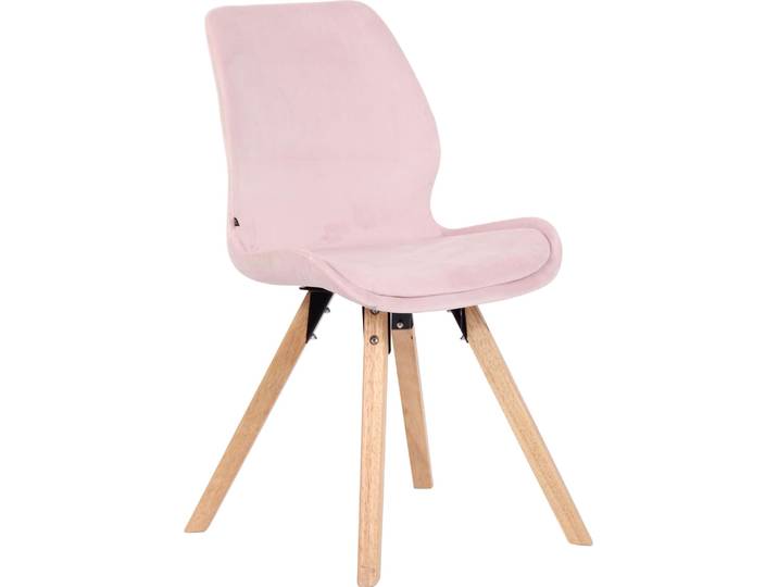 CLP Esszimmerstuhl Luna Modernes Design, Gestell natura, gepolsterter Sitz dunkelgrau Material Samt