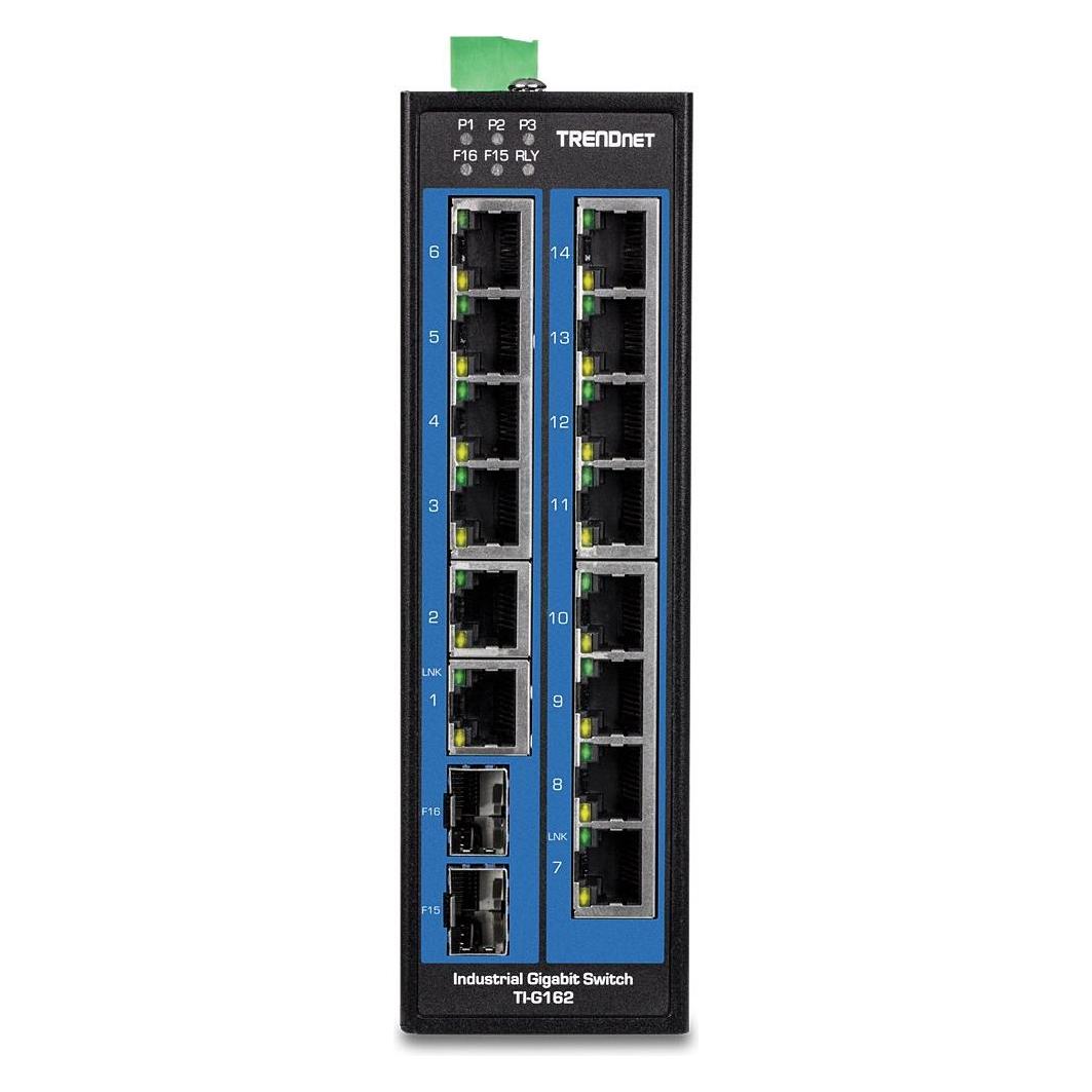 Trendnet Industrie Switch 16Port Gbit DIN-Rail (16 Ports) (TI-G162)