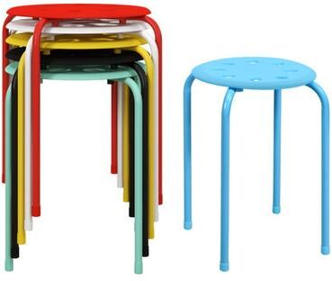 Costway Set of 6 Portable Plastic Stack Stools-Multicolor