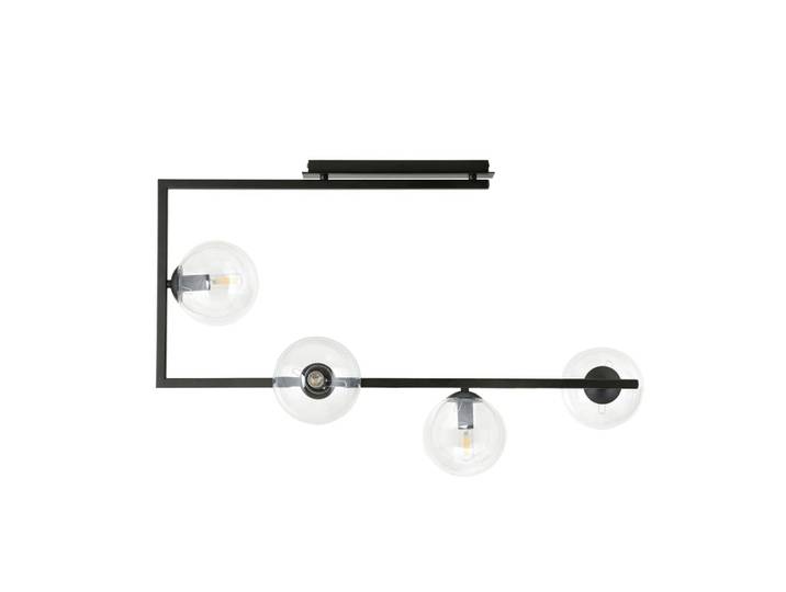Plafonnier avec structure originale et 4 sphères transparentes
