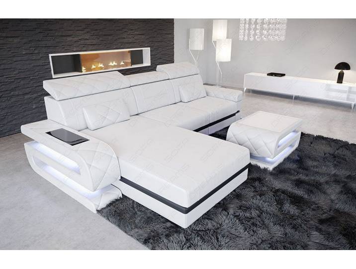 Mini Couch Bologna L-Form in Leder