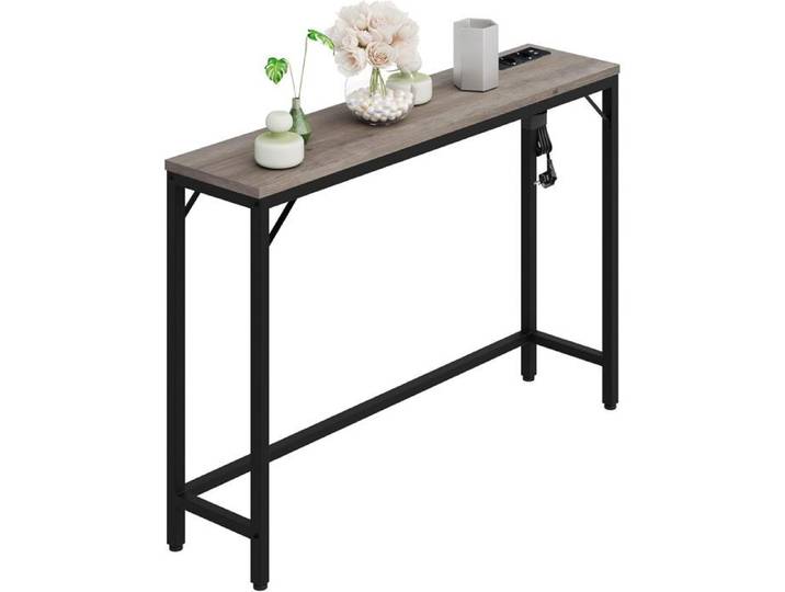 Console D'ENTREE Table console étroite avec prise et port USB - 100 x 23 x 80 cm - Table d'appoint