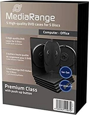 MEDIARANGE 5 DVD 22 mm schwarz - 5 Stück/Packung, 5 Stk
