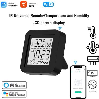 Smart WiFi IR Remote Controller With Temperature Sensor & Voice Control For AC TV Home Automation Smart WiFi IR Remote Controller With Temperature Sensor & Voice Control For AC TV Home Automation