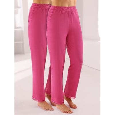 Jogginghose FEEL GOOD, Damen, Gr. 40/42, Normalgrößen, pink (fuchsia), 100% Baumwolle, unifarben, Hosen Jogginghose