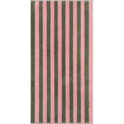 Bold Streifen Handtuch 50 x 100 cm, oliv-rosa