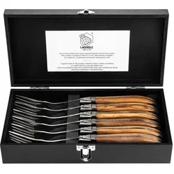 Steakgabel 6-tlg. Olivenholz Laguiole Lu