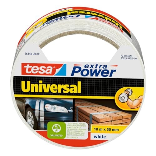 tesa extra Power Universal Ducttape Wit - Breedte: 50 mm, Lengte: 10 m