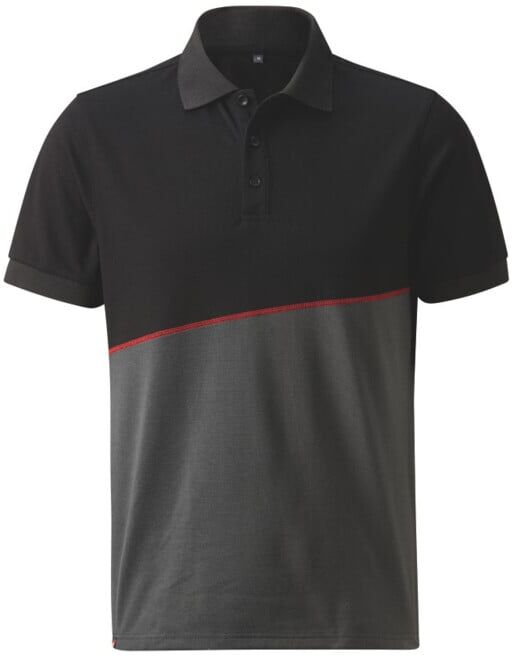HOLEX Polos, gris foncé / noir / rouge, Taille unisexe: L (090622 L)