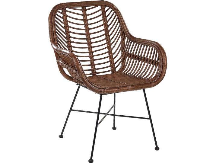 BELIANI Rattanstuhl Braun Rattan/Metall Perfekt für Garten Modern