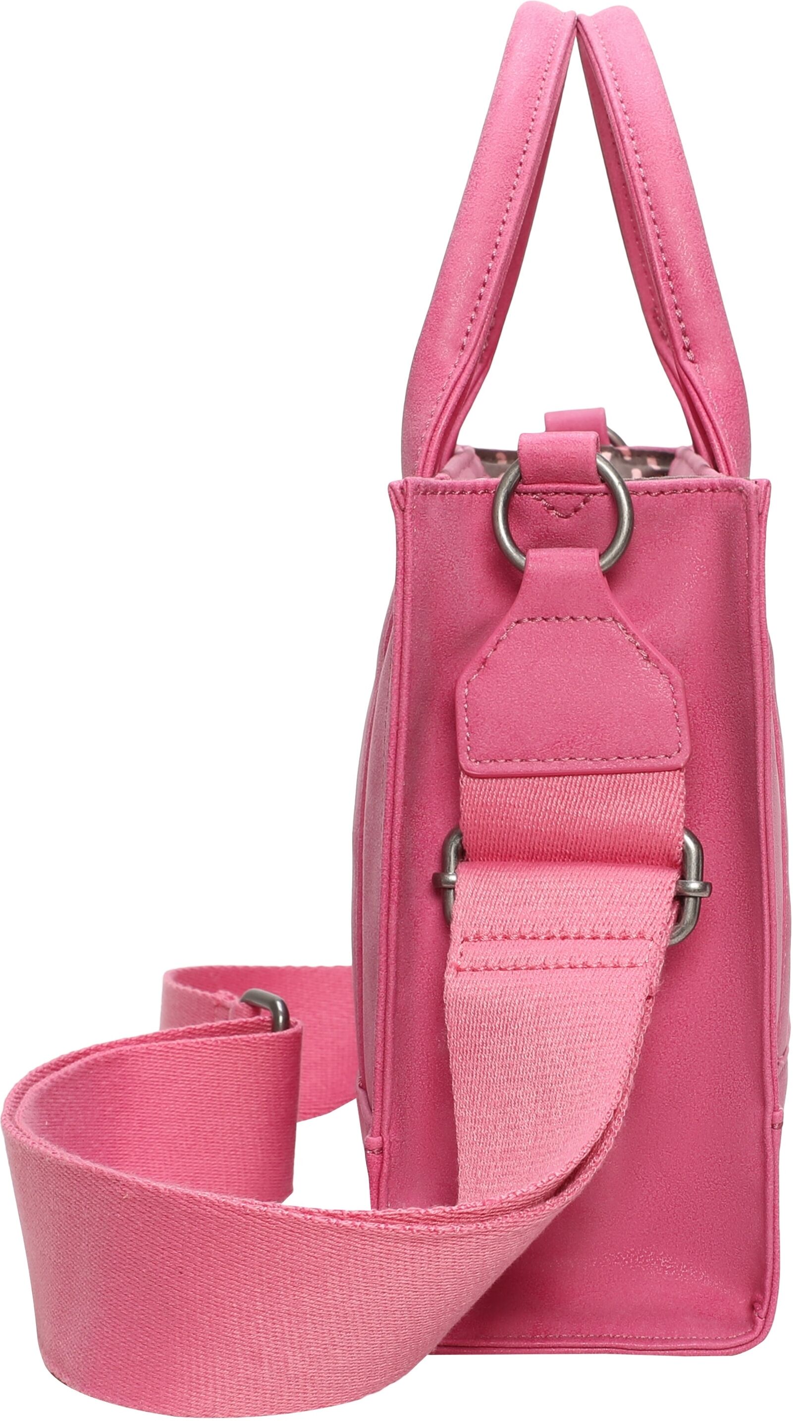 Fritzi Aus Preußen Henkeltasche FRITZI AUS PREUSSEN "Fritzi SquareN", Damen, Gr. B/H/T: 11cm x 26cm x 21cm, pink, Lederimitat, unifarben, Taschen, mit abnehmbarem Schlüsselband