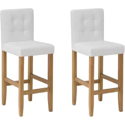 BARSTUHL 2er-Set Kunstleder Weiß Madison