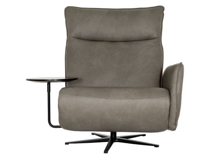 Funktionaler Sessel Lidja Leder taupe verstellbare Stütze B 85 cm T 92 cm H 113 cm - Möbel Konfigurator: Traummöbel individuell zusammenstellen -