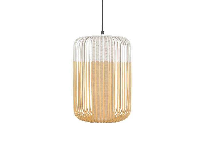Suspension Bamboo Outdoor L, blanche, IP44, E27 - Forestier - Terrasse - Design - Bambou - À ampoule unique
